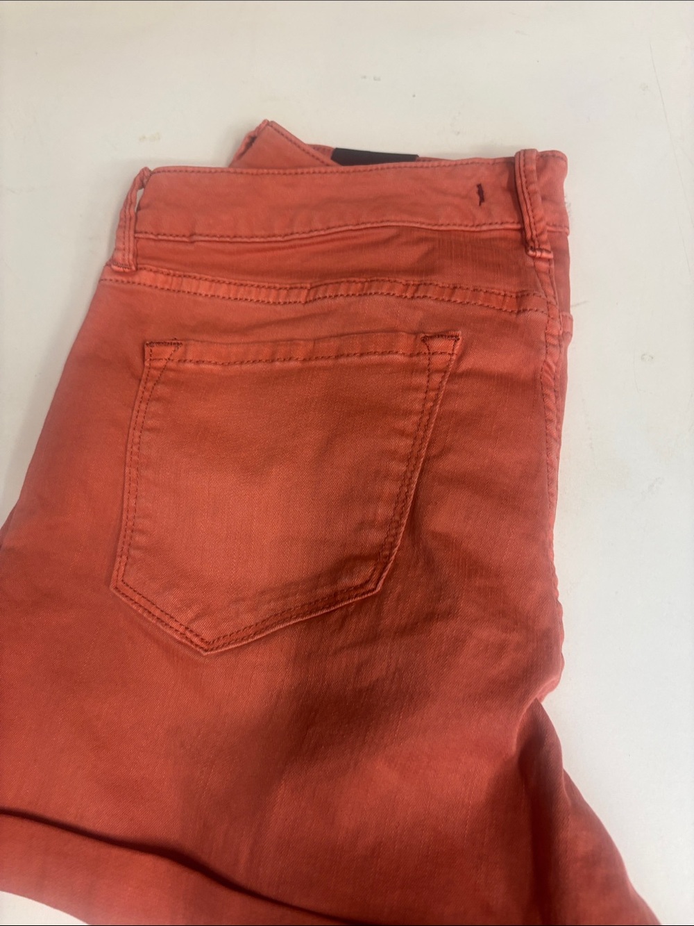 Dear John Rust Orange Rolled-Hem Denim Shorts - Picture 6 of 7